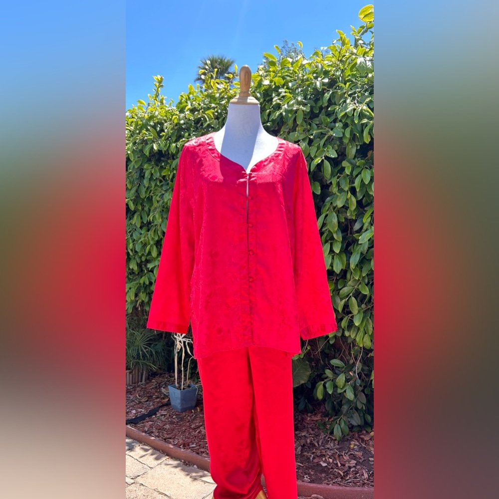 Vintage retro VICTORIAS SECRET red demask L Pajama Set